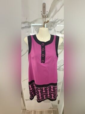 Nicole by Nicole Miller Pink and Black Sleeveless Tank Dress